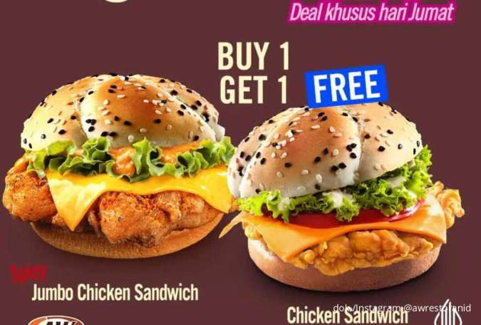 Promo A&W FriDeal Buy 1 Get 1 Tiap Jumat, 2 Burger Spesial Cuma Rp 40.000-an