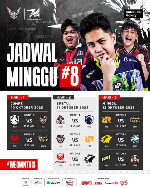Jadwal MPL ID S16 Week 8