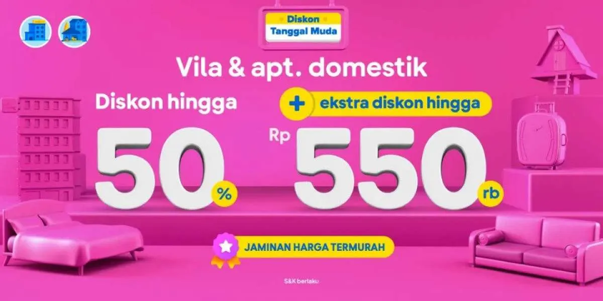 Promo Tiket.com hingga 3 Februari 2023, Diskon Villa & Apartemen Domestik 50%