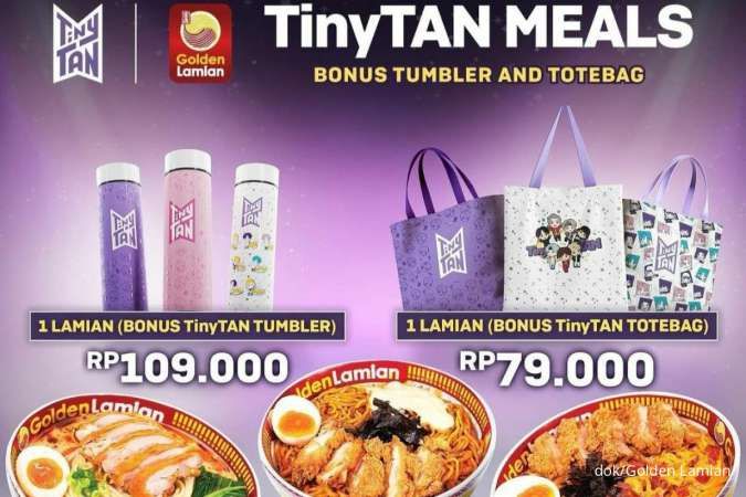 Promo Golden Lamian Bonus Tumbler-Totebag TinyTAN Bergambar Karakter BTS