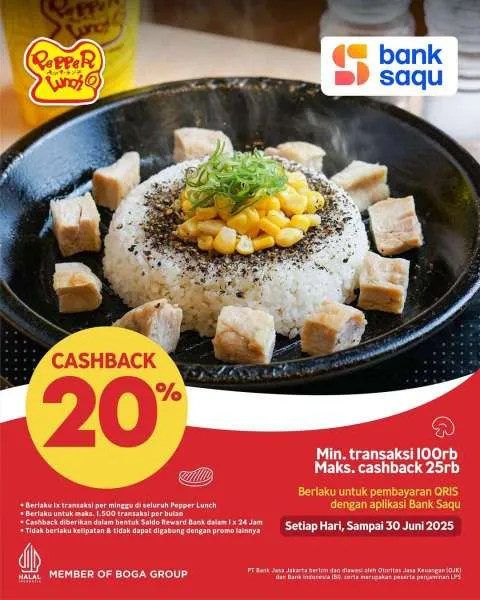 Promo Pepper Lunch dengan Bank Saqu