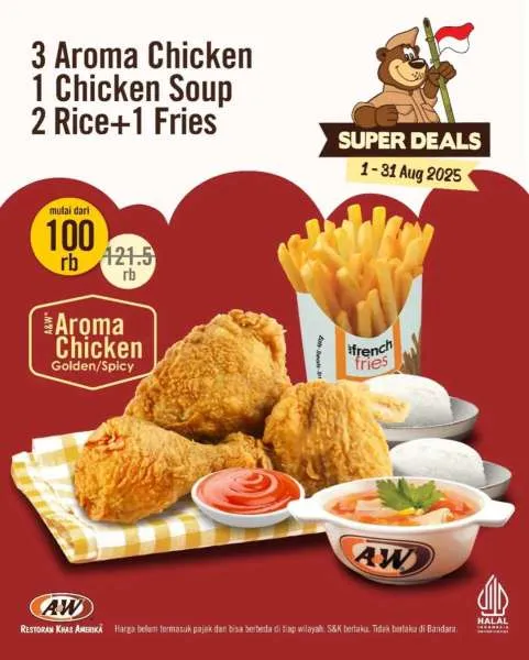 Promo A&W Sharing Meal 3 Aroma Chicken