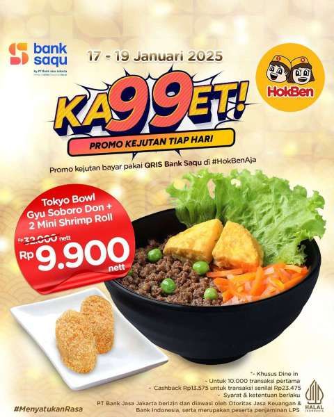 Promo HokBen dengan Bank Saqu 17-19 Januari 2025