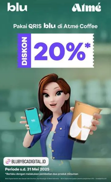 Promo Blu BCA Atme Coffee Diskon 20%