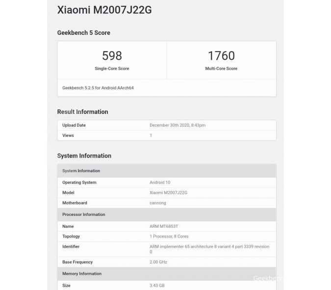 Bocoran spesifikasi Redmi Note 9T