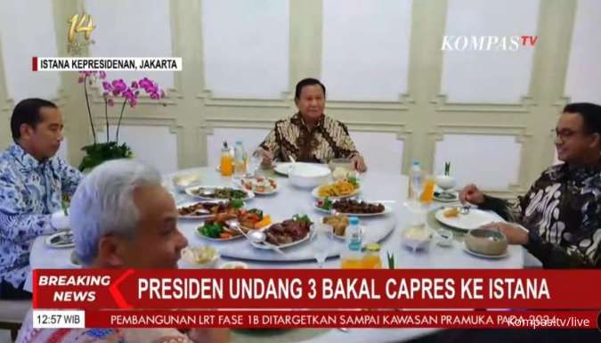 Presiden Undang Tiga Capres Makan Siang di Istana Merdeka 
