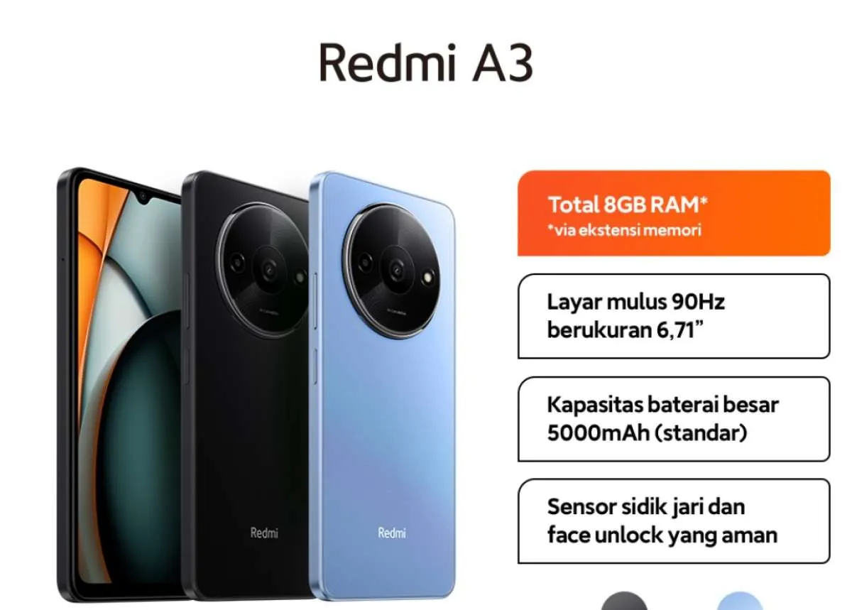 Redmi A3 Indonesia: Daftar Harga Resmi dan Spesifikasi Lengkap