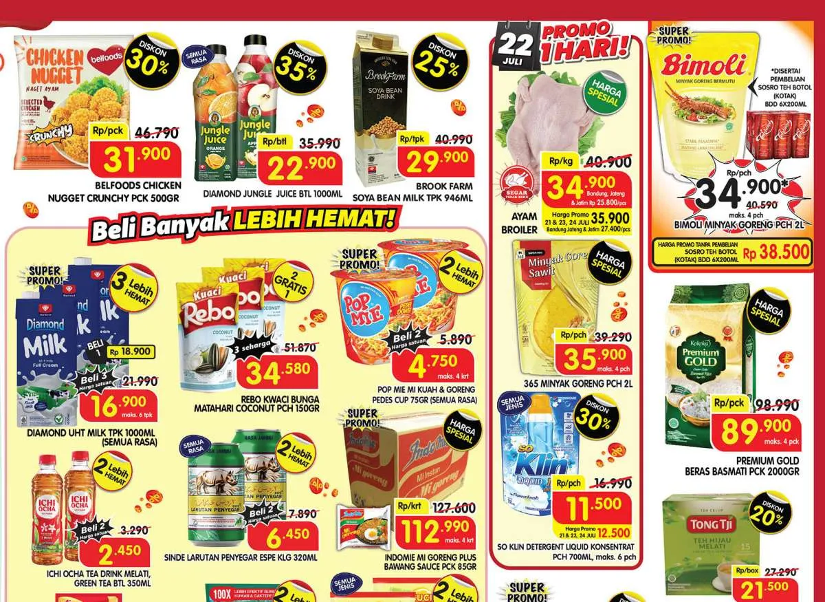 Promo Superindo Weekday 22 Juli 2025, Deterjen So Klin Diskon 30% Hanya Hari Ini