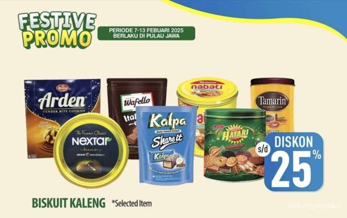 Promo Hypermart Weekday Periode 11-13 Februari 2025, Biskuit Kaleng Harga Ekonomis