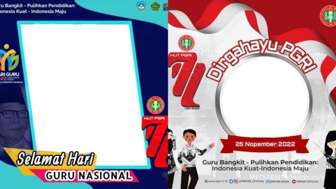 75 Link Twibbon Hari Guru Nasional 2022 dan HUT PGRI, Download Tema dan Logo di Sini