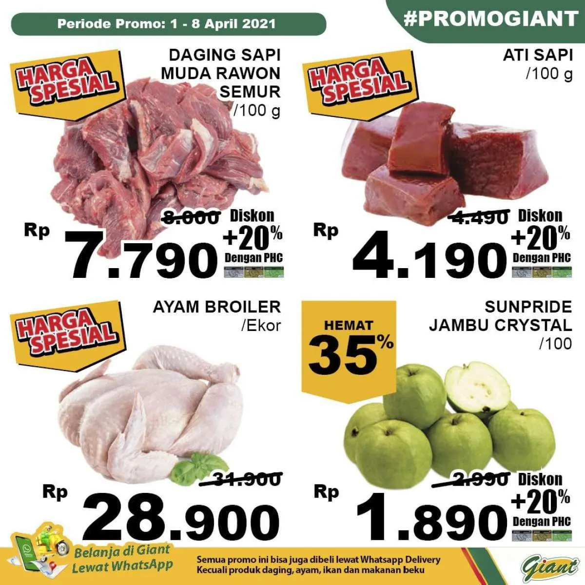 Terbaru! Promo Giant weekday 5 April 2021 ada diskon sampai 45% 
