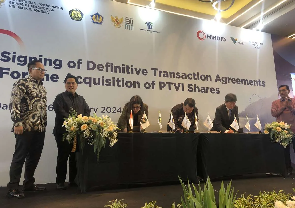 Pegang 34% Saham Vale (INCO), MIND ID Berhak Tunjuk 3 Komisaris dan 2 Direksi