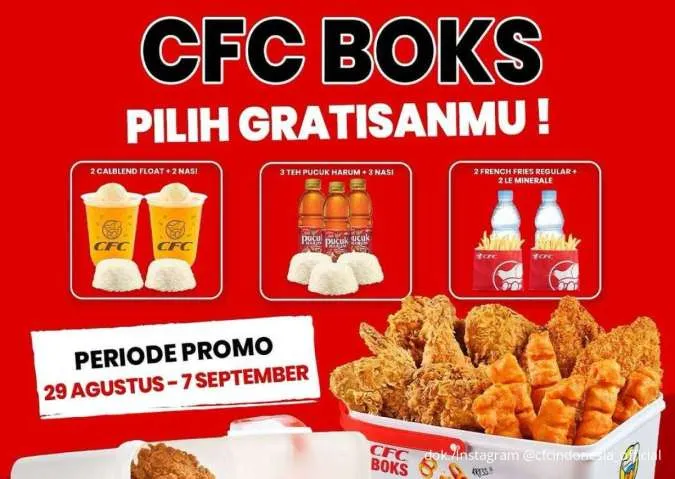 Promo CFC Boks sampai 7 September, Mulai Rp 149.000 Gratisan Menu Bebas Pilih