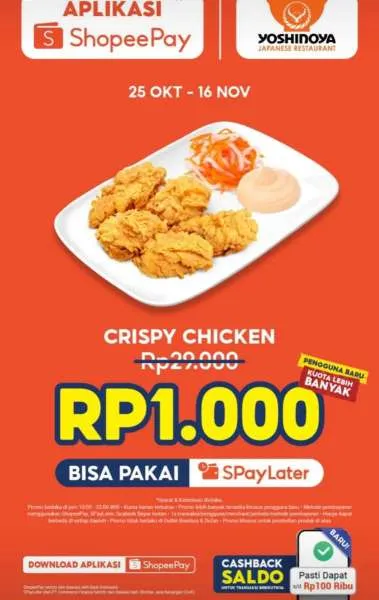 Promo Yoshinoya x ShopeePay sampai 16 November