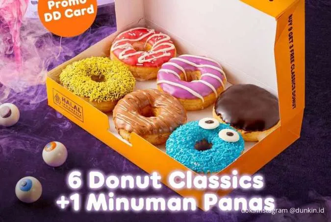 Promo Dunkin DD Card Tiap Senin Selama Oktober, Paket 1/2 Lusin Donuts Harga Spesial