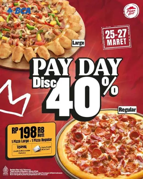 Promo Pizza Hut Pay Day Diskon 40%