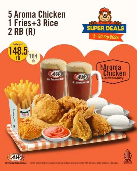 Promo A&W Sharing Meal Paket 5 Aroma Chicken September