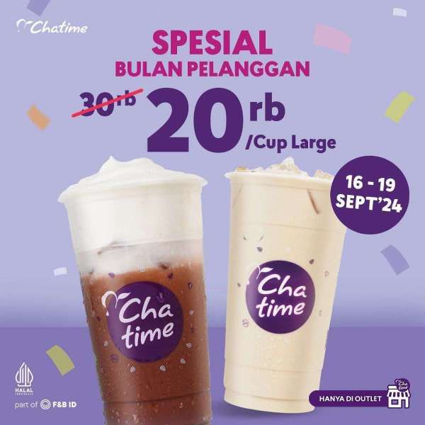 Promo Chatime 16-19 September 2024 Spesial Bulan Pelanggan