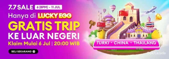 Pengguna Lazada Bisa Berburu Liburan Gratis ke Tiga Negara di Festival Belanja 7.7!