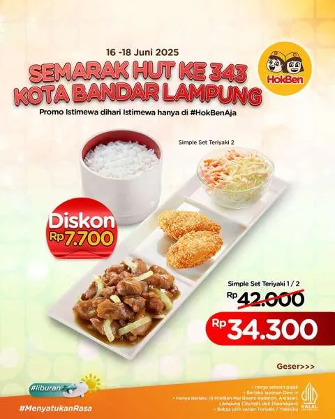 Promo HokBen HUT Kota Bandar Lampung