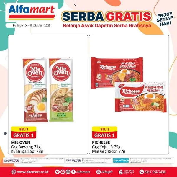 Promo Alfamart Serba Gratis Periode 1-15 Oktober 2023