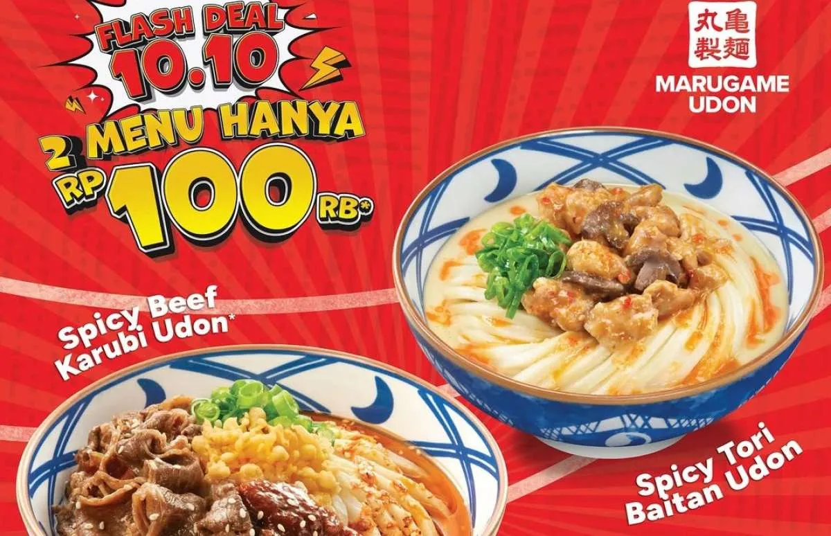 Promo 10.10 Makanan di Marugame Udon, Wingstop & Yoshinoya Oktober 2025