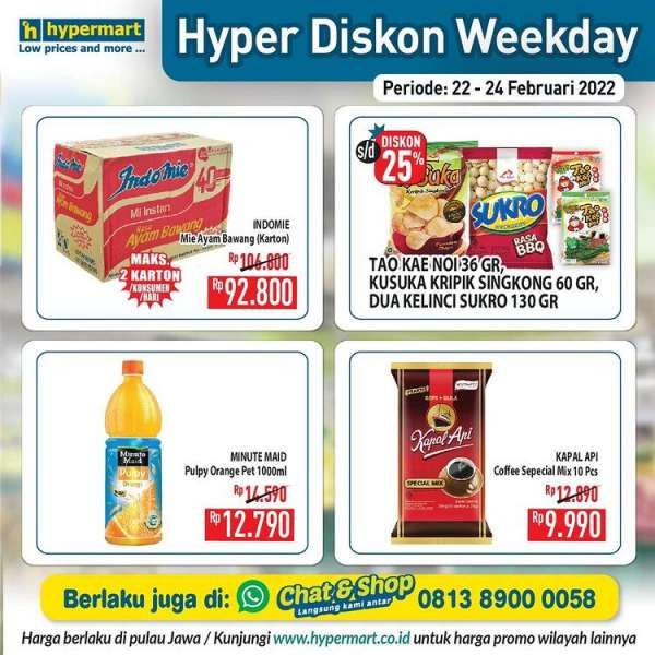 Promo Hypermart Hyper Diskon Weekday 22-24 Februari 2022