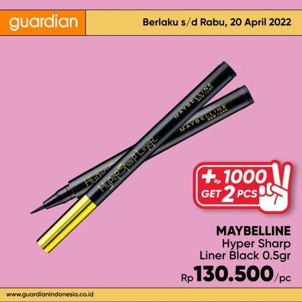 Promo Guardian +1000 Get 2 Pcs Periode 14-20 April 2022