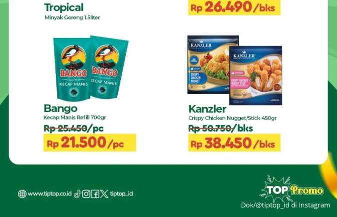 Promo JSM Tip Top 12-14 September 2025, Diskon Kecap Bango & Nugget Kanzler