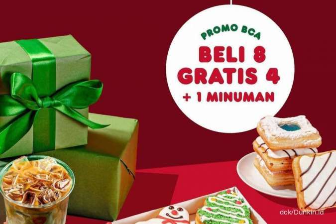 Promo BCA x Dunkin Desember 2022, Beli 8 Gratis 4 Donut dan 1 Minuman Diskon Banyak