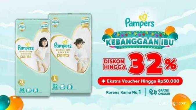 Promo Popok Anak Merek Pampers di Blibli, Ada Diskon Hingga 32% + Ekstra Voucher