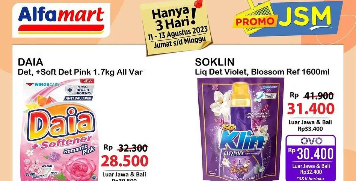 Promo JSM Alfamart 12 Agustus 2023, Lebih Hemat Lewat OVO & Kartu Kredit BNI