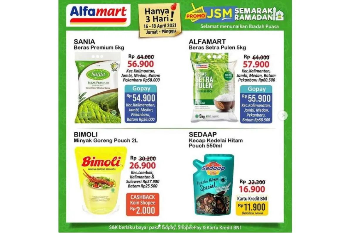  Promo JSM Alfamart hari MInggu 18 April 2021, diskon harga akhir pekan! 