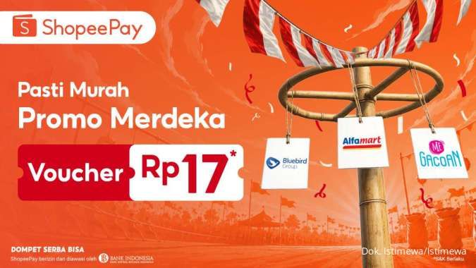 Sambut HUT RI, Aplikasi ShopeePay Hadirkan Promo Rp17 untuk Belanja Harian