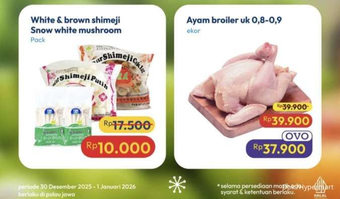 Promo Hypermart Weekday 30 Desember 2025-1 Januari 2026, Ayam Broiler Harga Spesial