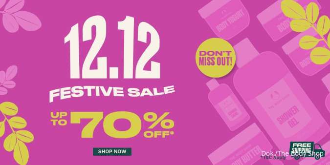 Promo The Body Shop 12.12 Festive Sale, Diskon 70% Berlaku hingga 17 Desember 2023