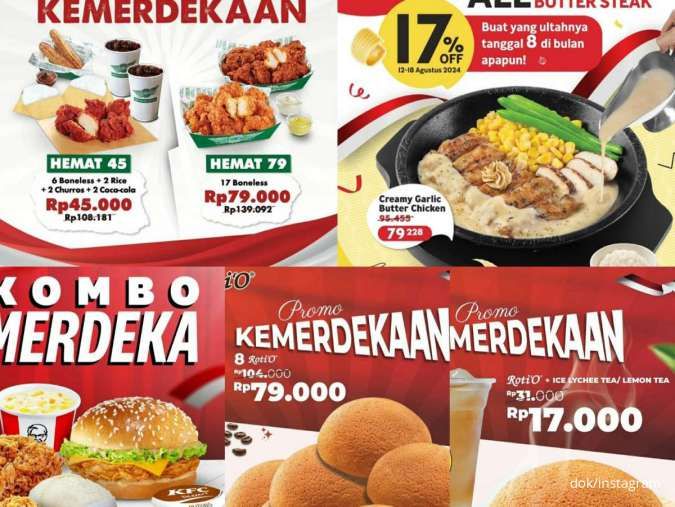 4 Promo Kemerdekaan 12-18 Agustus 2024 dari KFC, RotiO, Wingstop, Pepper Lunch