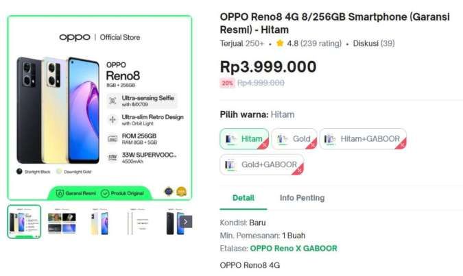 Harga HP OPPO Reno 8