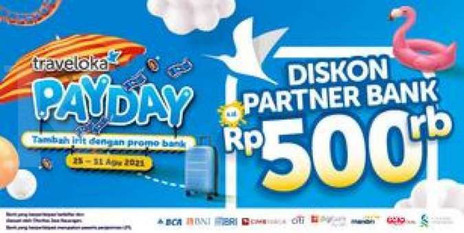 Promo Partner Bank Diskon Hotel Rp 500.000 di Traveloka dari 25-31 Agustus 2021