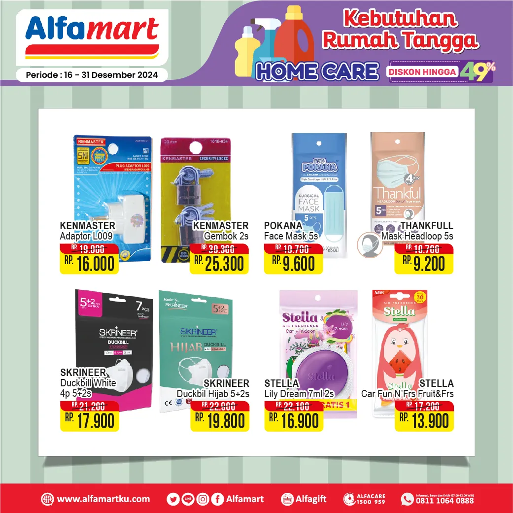 Promo Alfamart Home Care Diskon s/d 49% Periode 16-31 Desember 2024