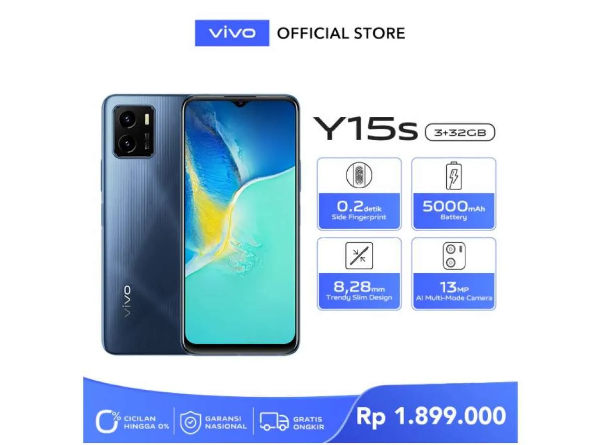 Spesifikasi & harga HP Vivo Y15s: Hanya sejutaan dengan RAM 3GB dan baterai 5.000 mAh
