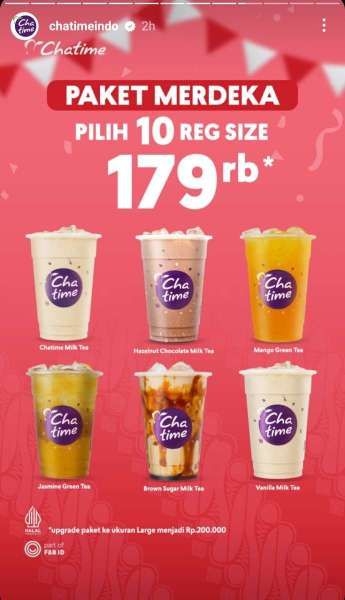 Promo Paket Merdeka di Chatime Bulan Agustus 2024