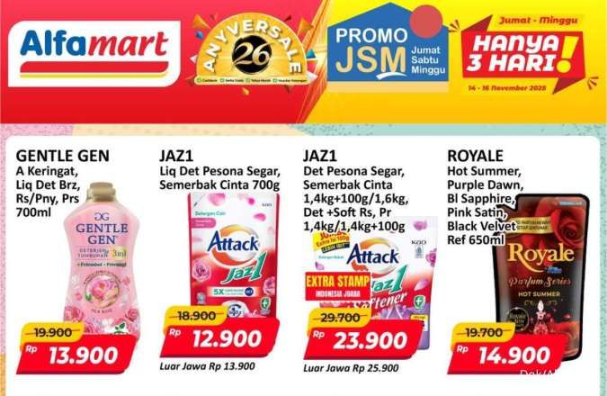 Promo JSM Alfamart 15 November 2025, Deterjen Hemat Sampai Besok