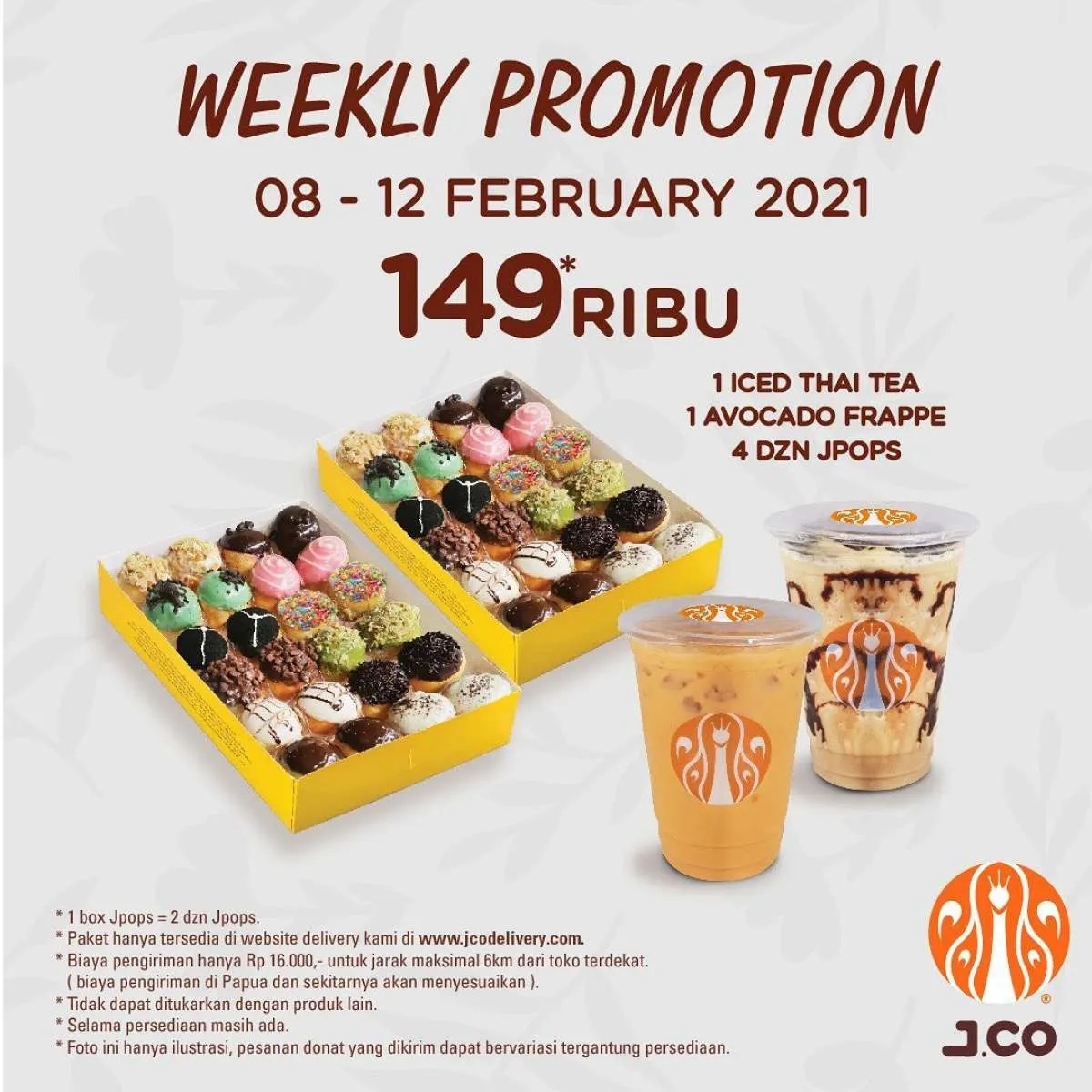 Cek promo J.CO 12 Februari 2021! 4 lusin donat J.Pops dan 2 minuman Rp 149.000