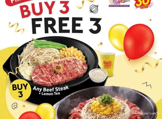 Promo Pepper Lunch Buy 3 Free 3 Beef Steak Spesial Pilkada 25-30 November 2024