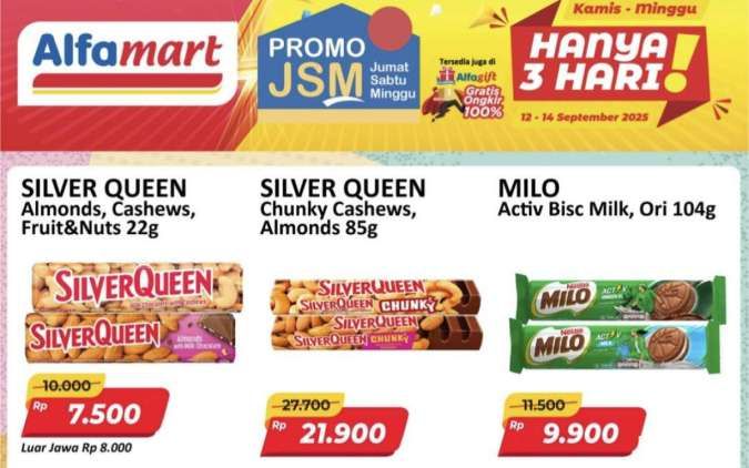 Promo JSM Alfamart Terbaru 12-14 September 2025, SilverQueen Mulai Rp 7.500
