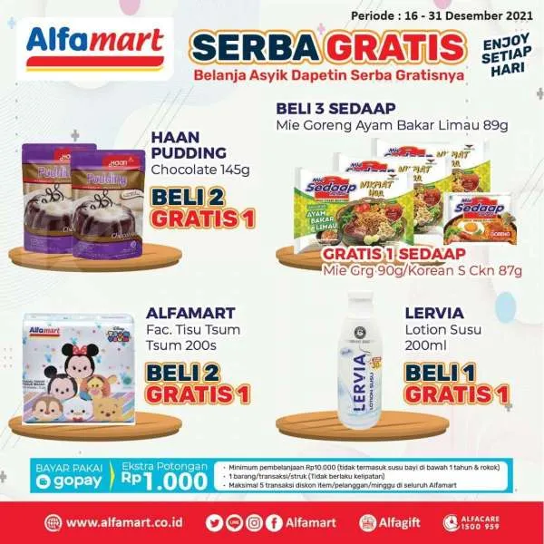 Promo Alfamart Serba Gratis 16-31 Desember 2021