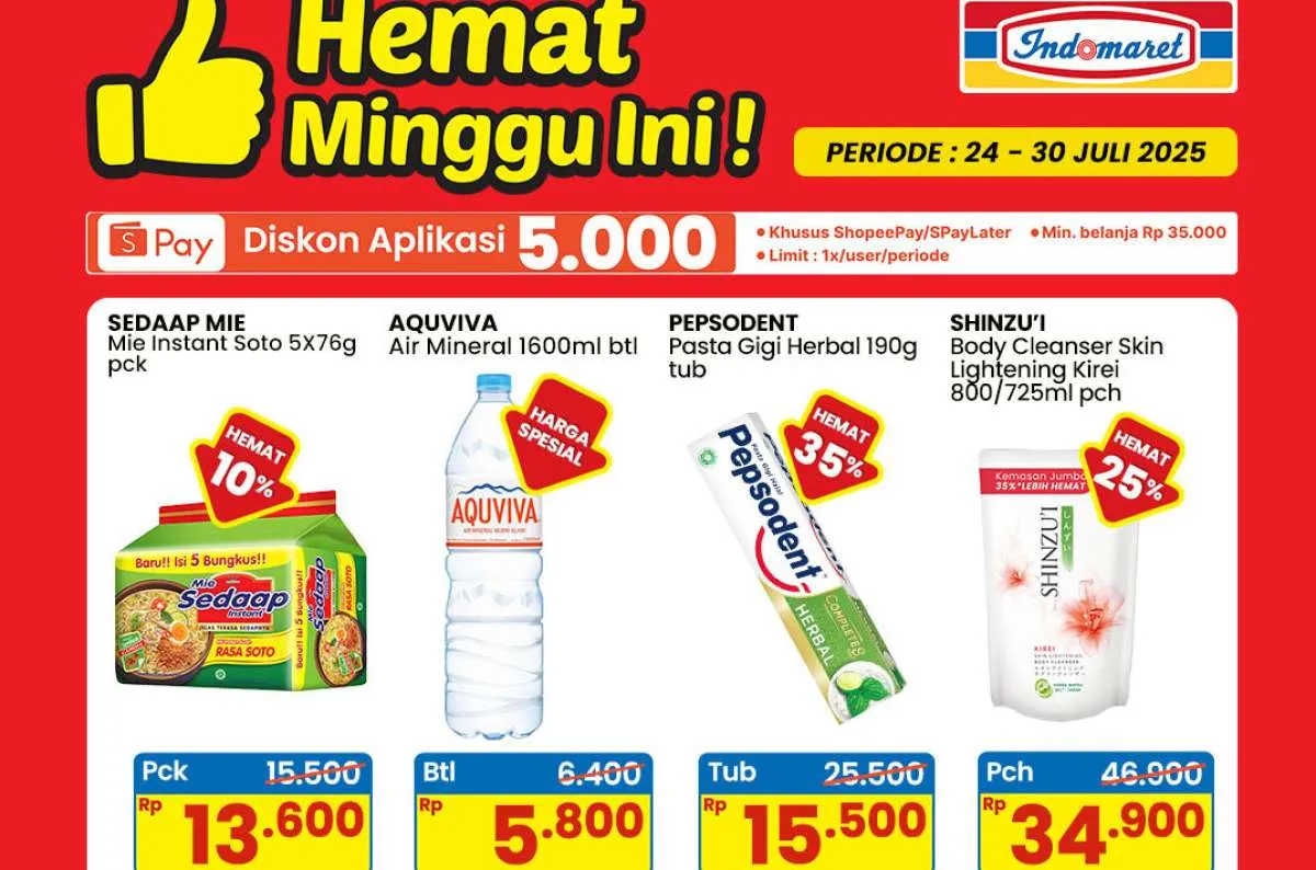 Promo Indomaret Weekend 25-27 Juli 2025, Mie Sedaap dan Pepsodent Hemat