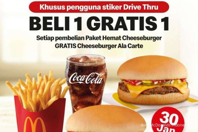Promo McD Spesial 30 Januari 2023, Beli 1 Gratis 1 Burger Pakai Stiker Drive Thru