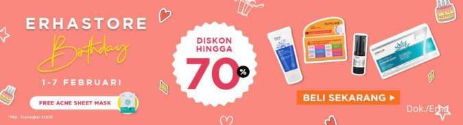 Promo Skincare ERHA Spesial Ulang Tahun Diskon s/d 70% Berlaku hingga 7 Februari 2022
